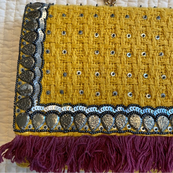 Bohemian Beaded Rectangular Crossbody Bag. - Picture 5 of 14